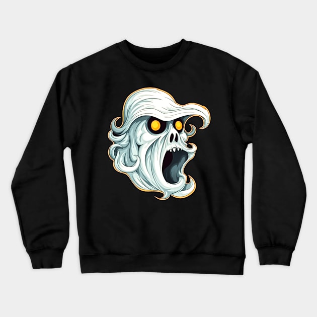 Eerie Halloween Ghoul Art - Spooky Season Delight Crewneck Sweatshirt by Captain Peter Designs